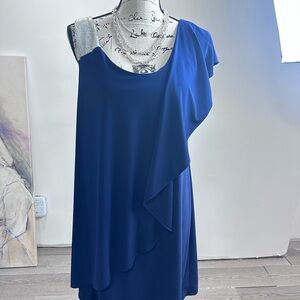 Elegant One Shoulder Blue Dress